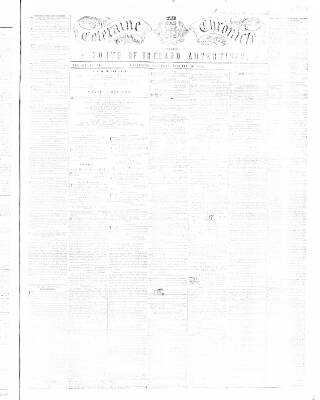 cover page of Coleraine Chronicle published on January 26, 1856