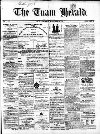 cover page of Tuam Herald published on December 25, 1858