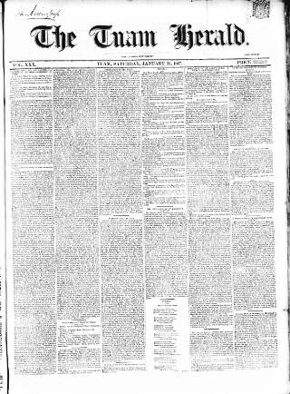 cover page of Tuam Herald published on January 26, 1867