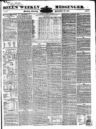 cover page of Bell's Weekly Messenger published on November 23, 1857