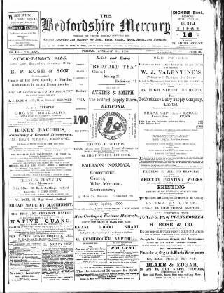 cover page of Bedfordshire Mercury published on January 26, 1900