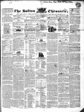 cover page of Bolton Chronicle published on November 23, 1844