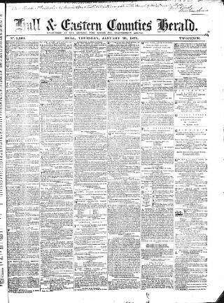 cover page of Hull and Eastern Counties Herald published on January 26, 1871