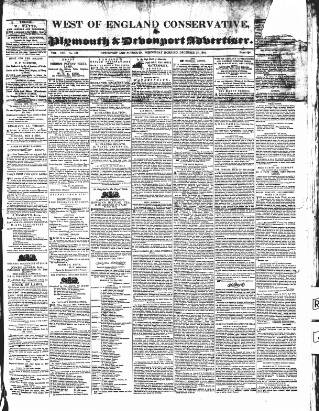 cover page of Western Courier, West of England Conservative, Plymouth and Devonport Advertiser published on December 25, 1844