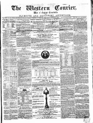 cover page of Western Courier, West of England Conservative, Plymouth and Devonport Advertiser published on January 26, 1853