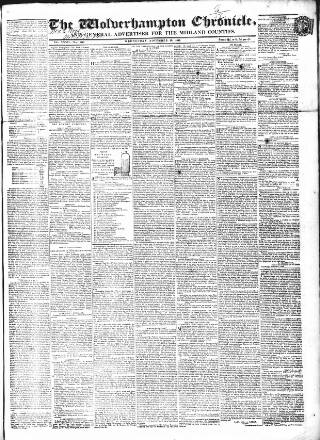 cover page of Wolverhampton Chronicle and Staffordshire Advertiser published on November 23, 1842