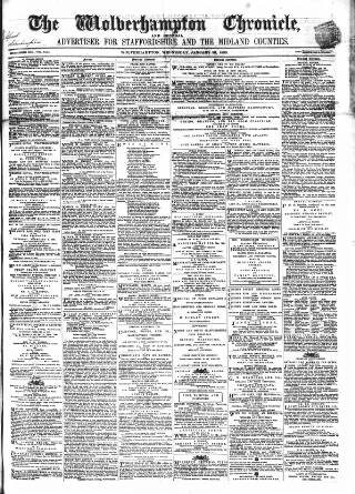 cover page of Wolverhampton Chronicle and Staffordshire Advertiser published on January 26, 1859