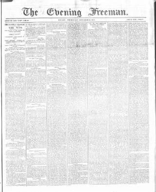 cover page of The Evening Freeman. published on December 28, 1870