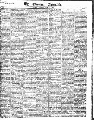 cover page of The Evening Chronicle published on January 26, 1842