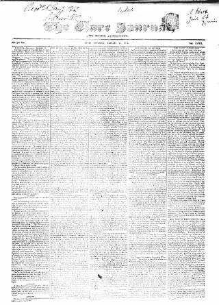 cover page of Clare Journal and Ennis Advertiser published on January 26, 1843