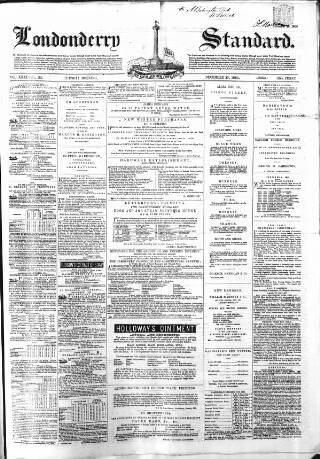 cover page of Londonderry Standard published on December 25, 1866