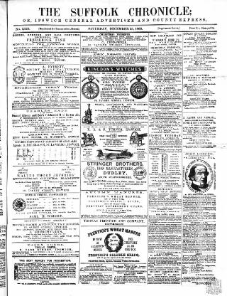 cover page of Suffolk Chronicle published on December 25, 1869