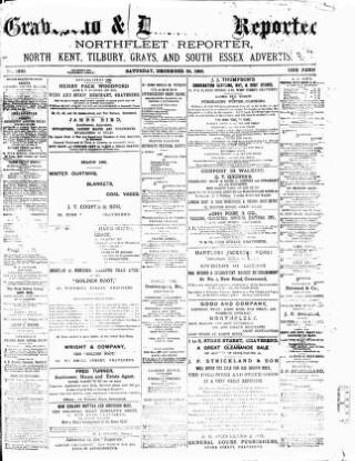 cover page of Gravesend Reporter, North Kent and South Essex Advertiser published on December 25, 1886