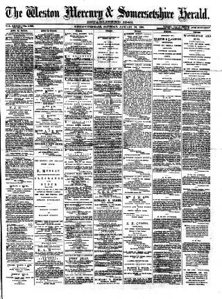 cover page of Weston Mercury published on January 26, 1889