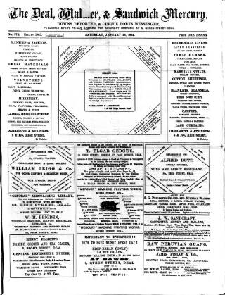 cover page of Deal, Walmer & Sandwich Mercury published on January 26, 1884