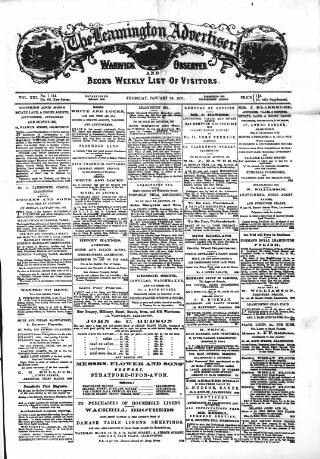 cover page of Leamington Advertiser, and Beck's List of Visitors published on January 26, 1871