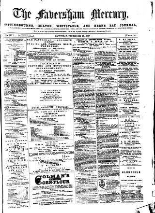 cover page of Faversham Times and Mercury and North-East Kent Journal published on December 25, 1869