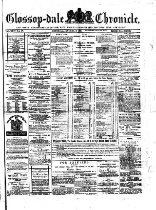 cover page of Glossop-dale Chronicle and North Derbyshire Reporter published on January 26, 1884