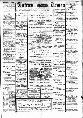 cover page of Totnes Weekly Times published on January 26, 1901