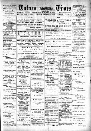 cover page of Totnes Weekly Times published on November 23, 1901