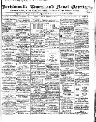 cover page of Portsmouth Times and Naval Gazette published on December 25, 1858