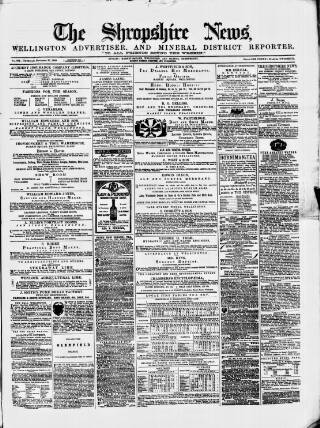 cover page of Shropshire News published on November 26, 1868