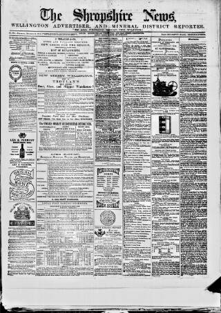 cover page of Shropshire News published on December 11, 1873