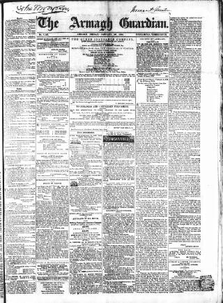 cover page of Armagh Guardian published on January 26, 1866