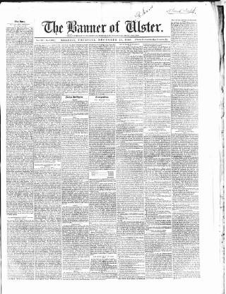 cover page of Banner of Ulster published on December 25, 1856