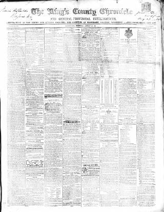 cover page of Kings County Chronicle published on January 26, 1859