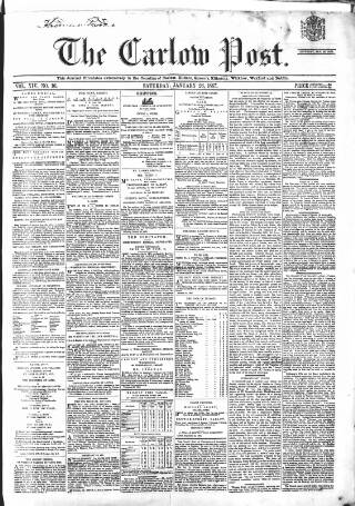 cover page of Carlow Post published on January 26, 1867