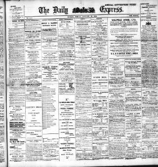 cover page of Dublin Daily Express published on January 26, 1906