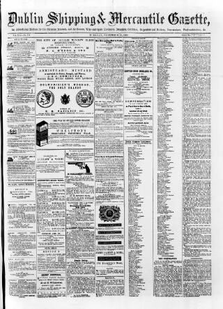 cover page of Dublin Shipping and Mercantile Gazette published on November 23, 1869