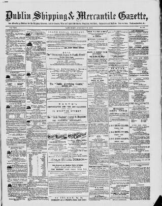 cover page of Dublin Shipping and Mercantile Gazette published on January 27, 1872