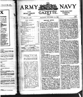 cover page of Army and Navy Gazette published on November 23, 1918