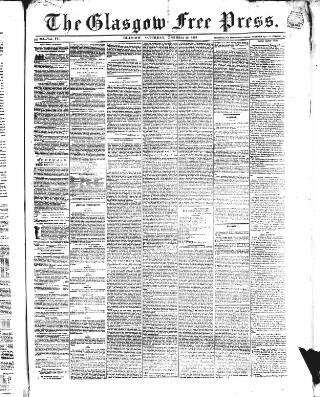 cover page of Glasgow Free Press published on December 25, 1858