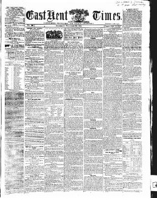 cover page of East Kent Times published on November 23, 1861