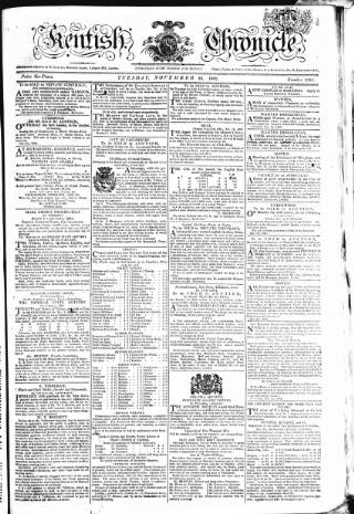 cover page of Kentish Weekly Post or Canterbury Journal published on November 23, 1802