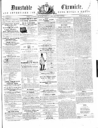 cover page of Dunstable Chronicle, and Advertiser for Beds, Bucks & Herts published on January 26, 1856