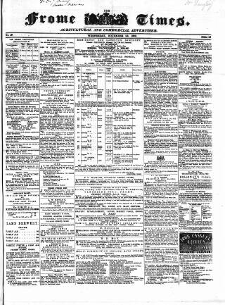 cover page of Frome Times published on November 23, 1859