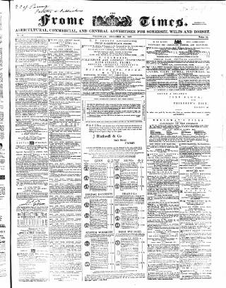 cover page of Frome Times published on December 25, 1867