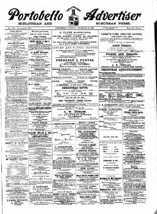 cover page of Portobello Advertiser published on December 25, 1896