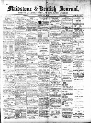 cover page of Maidstone Journal and Kentish Advertiser published on January 26, 1893