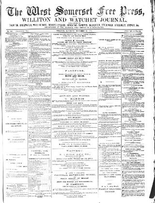 cover page of West Somerset Free Press published on December 25, 1875