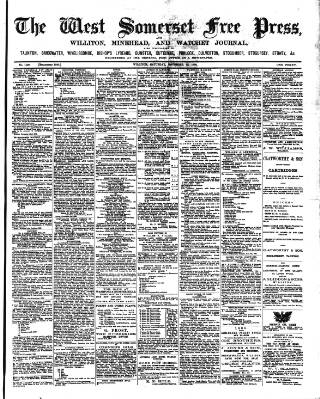 cover page of West Somerset Free Press published on November 23, 1889