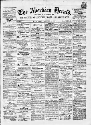 cover page of Aberdeen Herald published on January 26, 1856