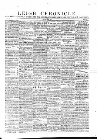 cover page of Leigh Chronicle and Weekly District Advertiser published on January 26, 1856