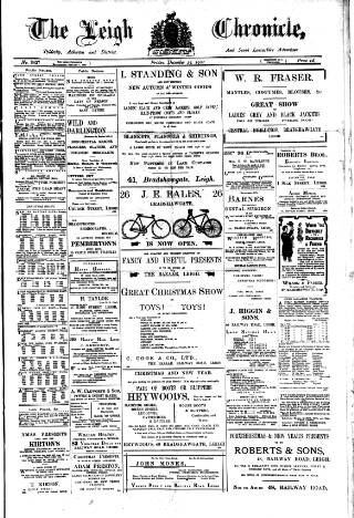 cover page of Leigh Chronicle and Weekly District Advertiser published on December 25, 1903