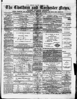 cover page of Chatham News published on January 26, 1889