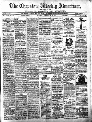 cover page of Chepstow Weekly Advertiser published on November 23, 1872